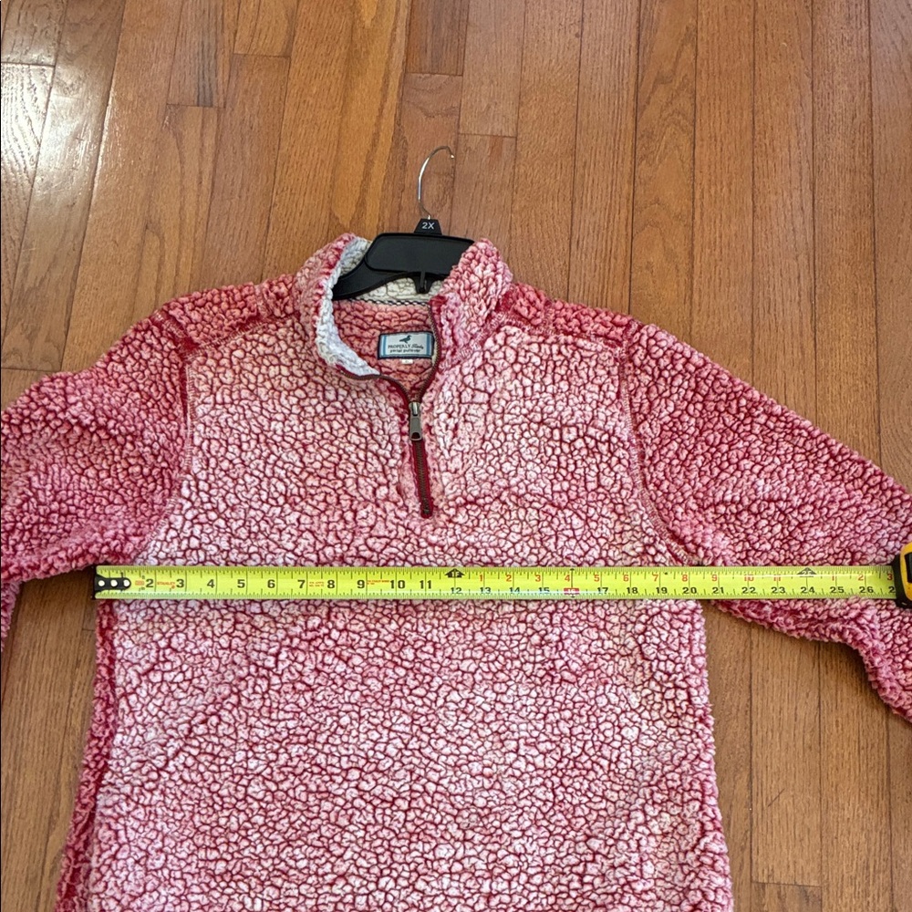 Men's Red Properly Tied Sherpa 1/4 Zip Pintail Pullover - Picture 8 of 9